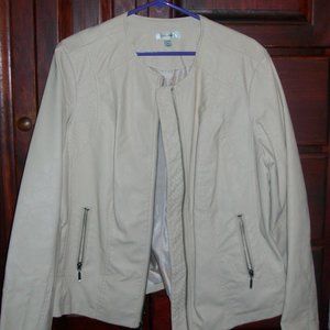 Faux Leather Cream Jacket